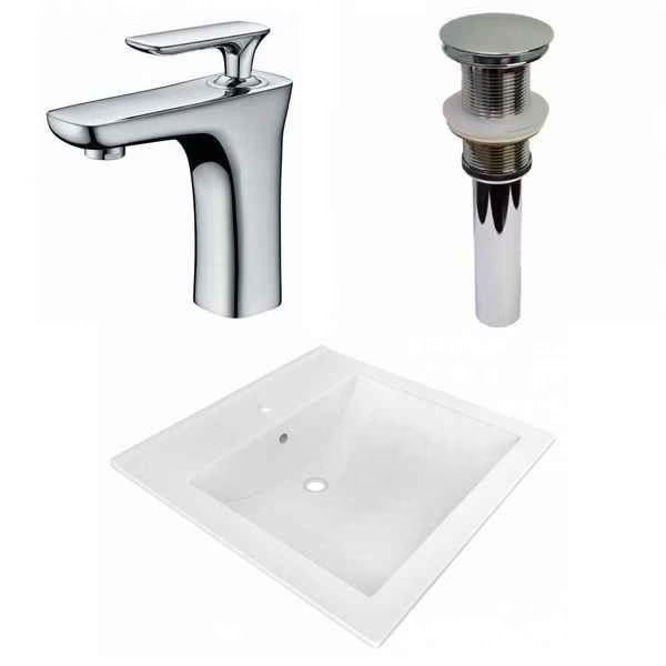 21.5-in. W 1 Hole Ceramic Top Set In White Color - Drain Incl., American Imaginations, Mfr#: AI-33206